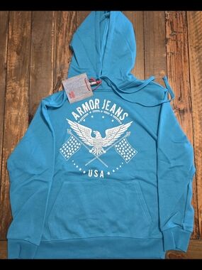Armor Jeans USA Teal Graphic Hoodie